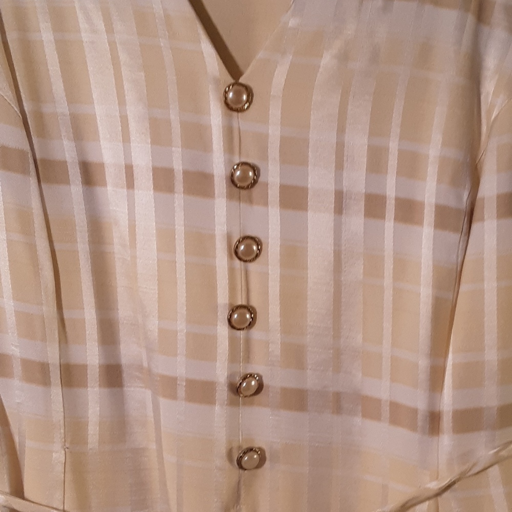 Tan Plaid Built-in Dress